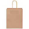 vidaXL Paper Bags 250 pcs with Handles Brown 18x8x22 cm