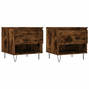 vidaXL Coffee Tables 2 pcs Smoked Oak 50x46x50 cm Engineered Wood