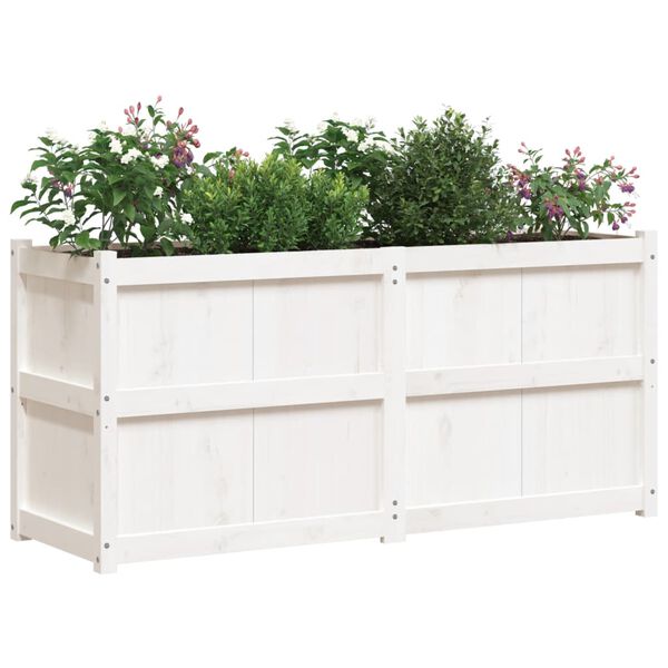 vidaXL Garden Planter White 150x50x70 cm Solid Wood Pine