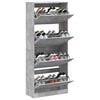vidaXL Shoe Cabinet with 4 Flip-Drawers Concrete Grey 80x34x187.5 cm