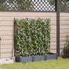 vidaXL Garden Planter 3 pcs Grey 120 x 40 x 125.5 cm Steel