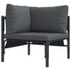 vidaXL Garden Sofa Set with Cushion 14 pcs Black Steel