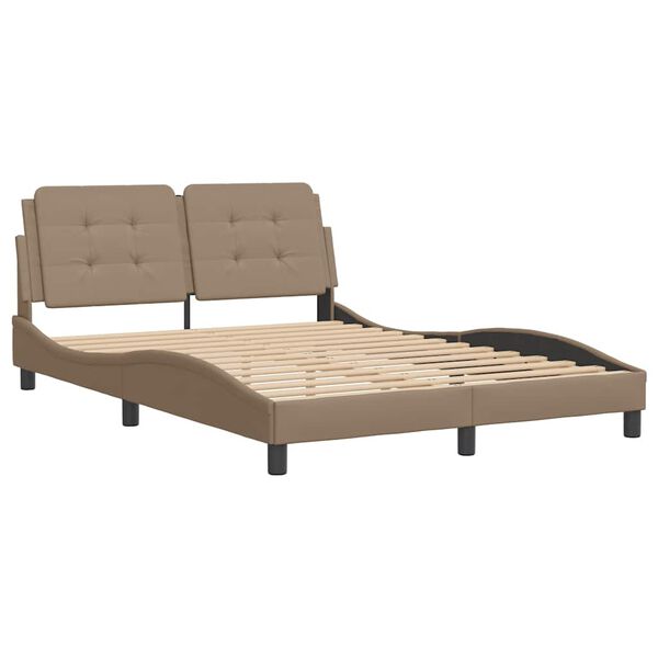 vidaXL Bed Frame without Mattress "Zadar" Cappuccino 120x200 cm Faux Leather