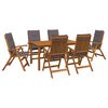 vidaXL Garden Dining Set 6-Seaters Natural Solid Acacia Wood