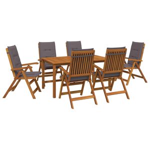 vidaXL Garden Dining Set 6-Seaters Natural Solid Acacia Wood