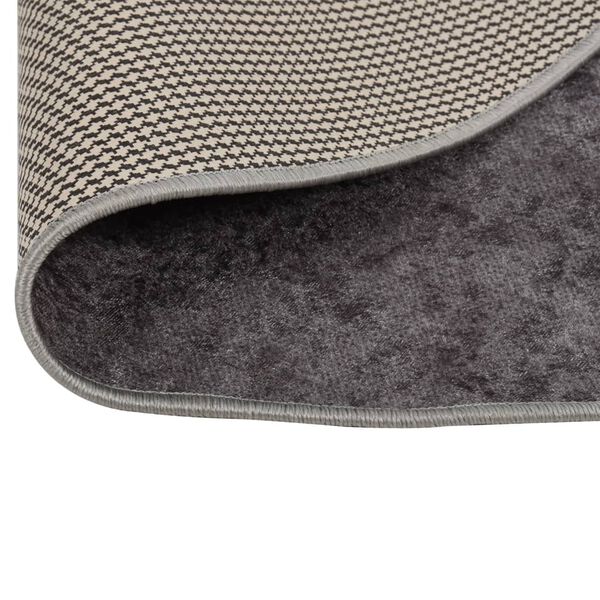 vidaXL Rug Washable &phi;120 cm Grey Anti Slip