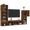 vidaXL 4 Piece TV Wall Units with LED Smoked Oak Engineered Wood