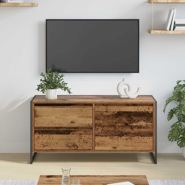 vidaXL TV Cabinet Old Wood 100 x 36 x 49.5 cm Engineered Wood