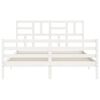 vidaXL Bed Frame without Mattress White 160x200 cm Solid Wood