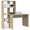 vidaXL Desk with Shelf Sonoma Oak 138.5 x 55 x 143 cm Engineered Wood