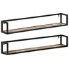 vidaXL Wall Shelves 2 pcs 110x17x17 cm Solid Wood Reclaimed and Iron