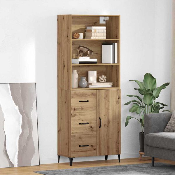 vidaXL Highboard Artisan Oak 69.5 x 34 x 180 cm Engineered Wood