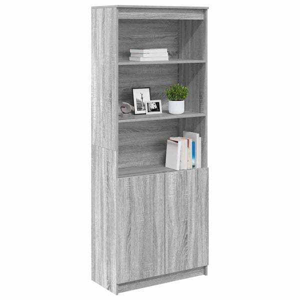 vidaXL Highboard Grey Sonoma 70x35x180 cm Engineered Wood