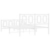 vidaXL Metal Bed Frame without Mattress with Footboard White 140x200cm