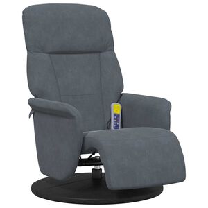 vidaXL Massage Recliner Chair Dark Grey 91 x 71 x 105 cm Velvet