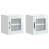 vidaXL Wall Glass Cabinet LUCCA 2 pcs High Gloss White Engineered Wood