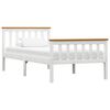 vidaXL Bed Frame without Mattress White Solid Pine Wood 90x200 cm