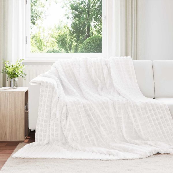 vidaXL Throw Blanket White 240 x 220 cm Fleece