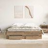 vidaXL Bed Frame with Drawer Artisan Oak 135 x 190 cm Engineered Wood