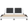 vidaXL Bed Frame with LED without Mattress "Zadar" White and Black 180x200 cm