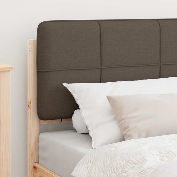 vidaXL Bed Frame with Upholstered Headboard Taupe 90 x 200 cm