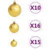 vidaXL Artificial Christmas Tree with LEDs&Ball Set&Pinecones 210 cm