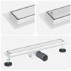 vidaXL 2 in 1 Shower Drain Silver 60 cm Stainless Steel 304