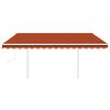 vidaXL Manual Retractable Awning with LED 4x3 m Orange and Brown
