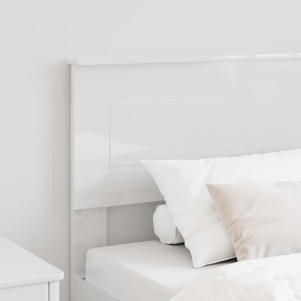 vidaXL Headboard with Headboard Gloss White 90 cm Engineered wood