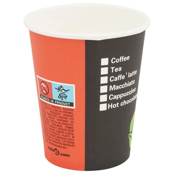 vidaXL 1000 pcs Disposable Coffee Cups Paper 240 ml (8 oz)