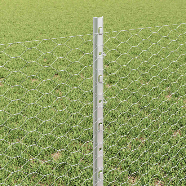 vidaXL Fence with Post Silver 0.6 x 25 m Steel