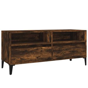vidaXL TV Cabinet Smoked Oak 100x34.5x44.5 cm Engineered Wood