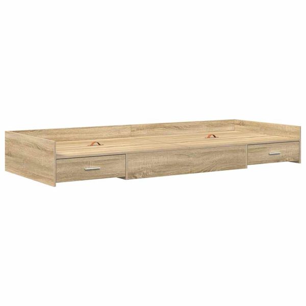 vidaXL Bed Frame with Headboard Sonoma Oak 80 x 200 cm Engineered Wood