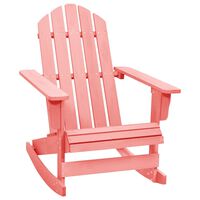 vidaXL Garden Adirondack Rocking Chair Solid Fir Wood Pink