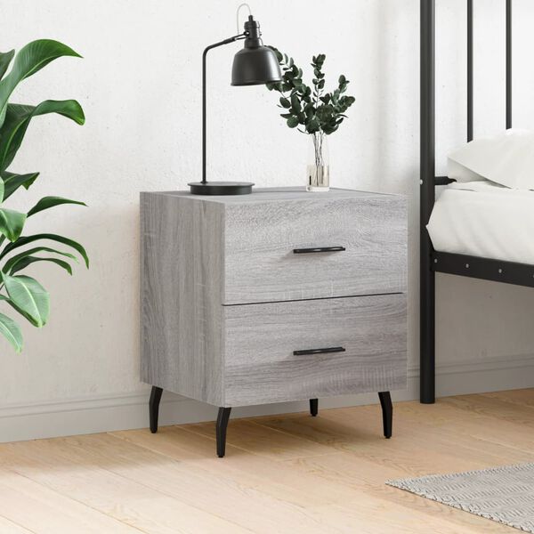 vidaXL Bedside Cabinet Grey Sonoma 40x35x47.5 cm Engineered Wood