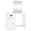 vidaXL Dressing Table with LED High Gloss White 90x50x132.5 cm Engineered Wood