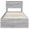 vidaXL Bed Frame with Drawer Grey Sonoma 90 x 200 cm Engineered Wood