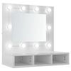 vidaXL Mirror Cabinet with LED High Gloss White 60x31,5x62 cm