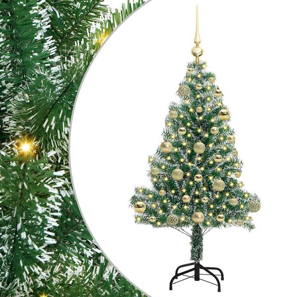 vidaXL Artificial Christmas Tree Snow Flocked with LED Light 120 cm