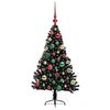 vidaXL Artificial Pre-lit Christmas Tree Black 120 cm PVC