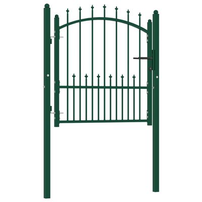 vidaXL Fence Gate with Spikes Steel 100x100 cm Green