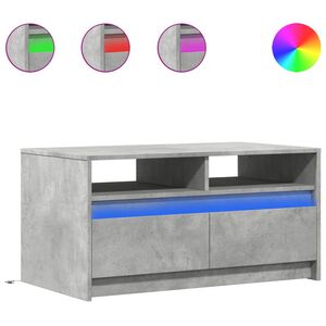 vidaXL Coffee Table with LED Lights Concrete Grey Engineered Wood