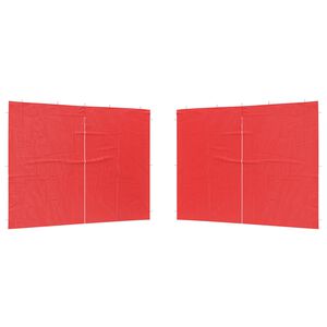 vidaXL Party Tent Sidewall 2 pcs Red 300 x 195 cm PE and Steel