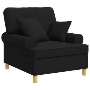 vidaXL XL Armchair with Cushions Black Fabric