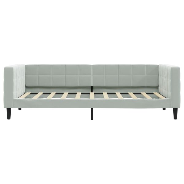 vidaXL Day Bed without Mattress Light Grey 90x190 cm Single Velvet