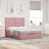 vidaXL Ottoman Bed with Mattresses Pink 140x200cm Velvet