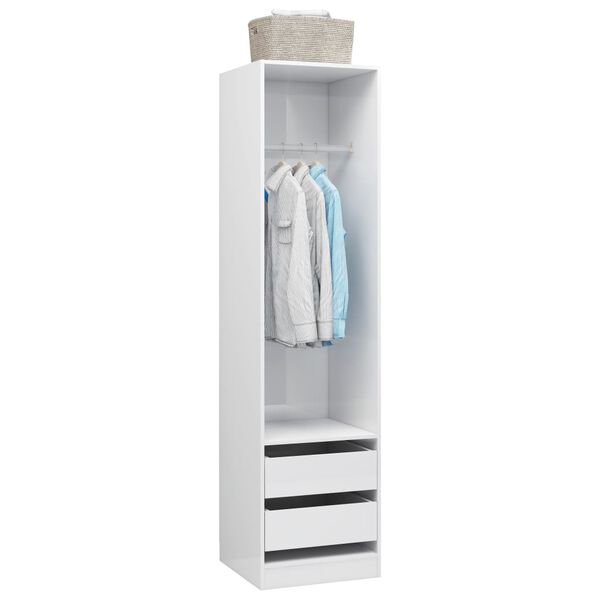 vidaXL Wardrobe with Drawers High Gloss White 50x50x200 cm Engineered Wood