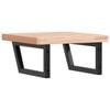 vidaXL Basin Shelf Wall Mounted Steel and Solid Wood Beech