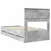 vidaXL Bed Frame with Drawer Concrete Grey 100 x 200 cm Engineer Wood