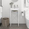 vidaXL Bathroom Washbasin Frame with Built-in Basin White Iron